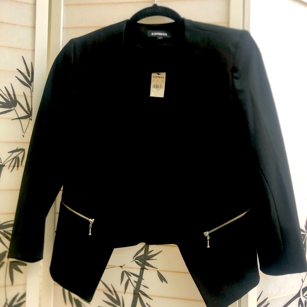 Express Black Jacket, Size 4 Petite, new.